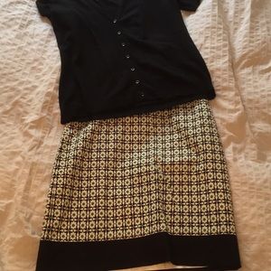 Ann Taylor Green polka dotted skirt